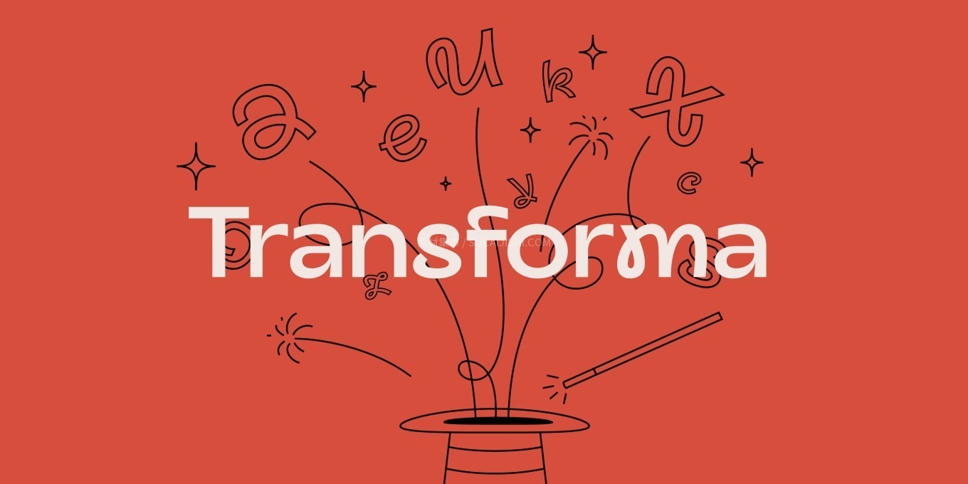 Transforma 魔法混合字体家族 (19种字重+3种可变)